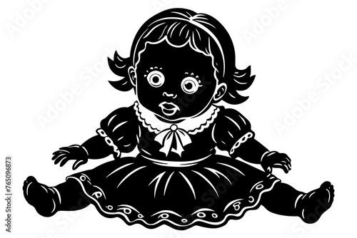 baby doll silhouette vector illustration  
