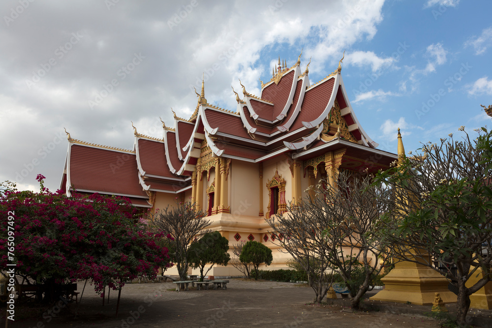 Laos temples of Luang Prabang on a sunny autumn day