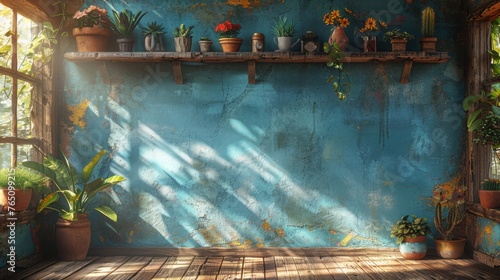  a room filled with lots of potted plants on top of a wooden floor next to a window filled with sunlight.