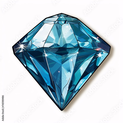 a blue diamond with a white background