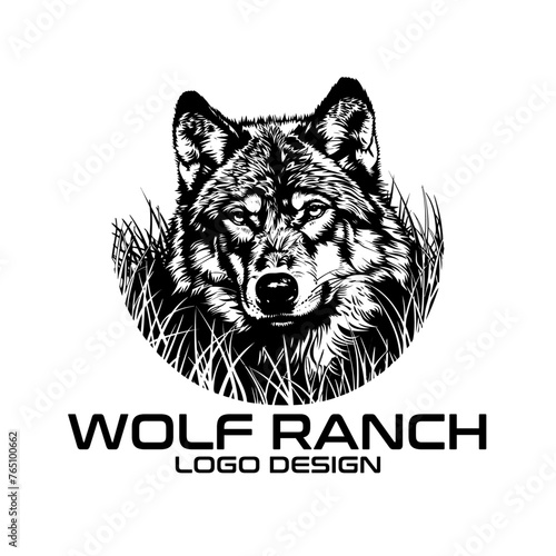 Wolf Ranch Vector Logo Design