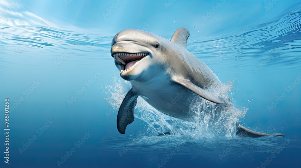 Fototapeta premium Funny leaping dolphin