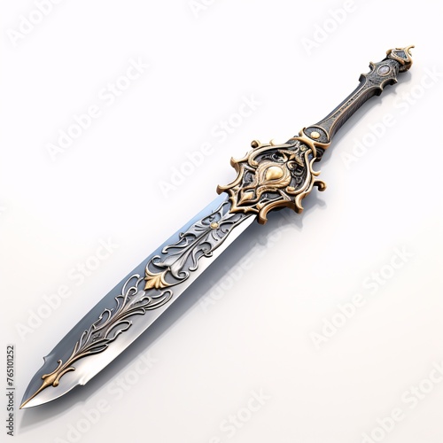 a sword with a gold handle