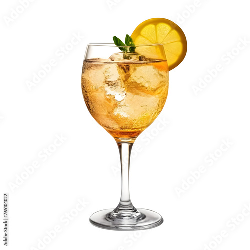 An Isolated St Germain Spritz Cocktail Drink, Transparent Background, PNG photo