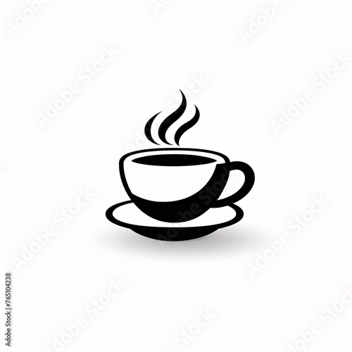 a black and white logo of a cup of coffee
