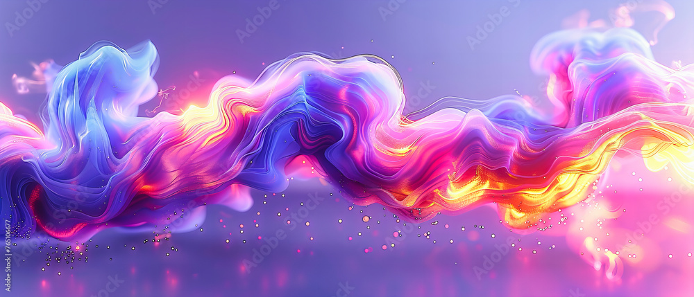 Cosmic Dance: A Fusion of Colors and Motion, Exploring the Boundaries of Light and Space in Abstract Art
