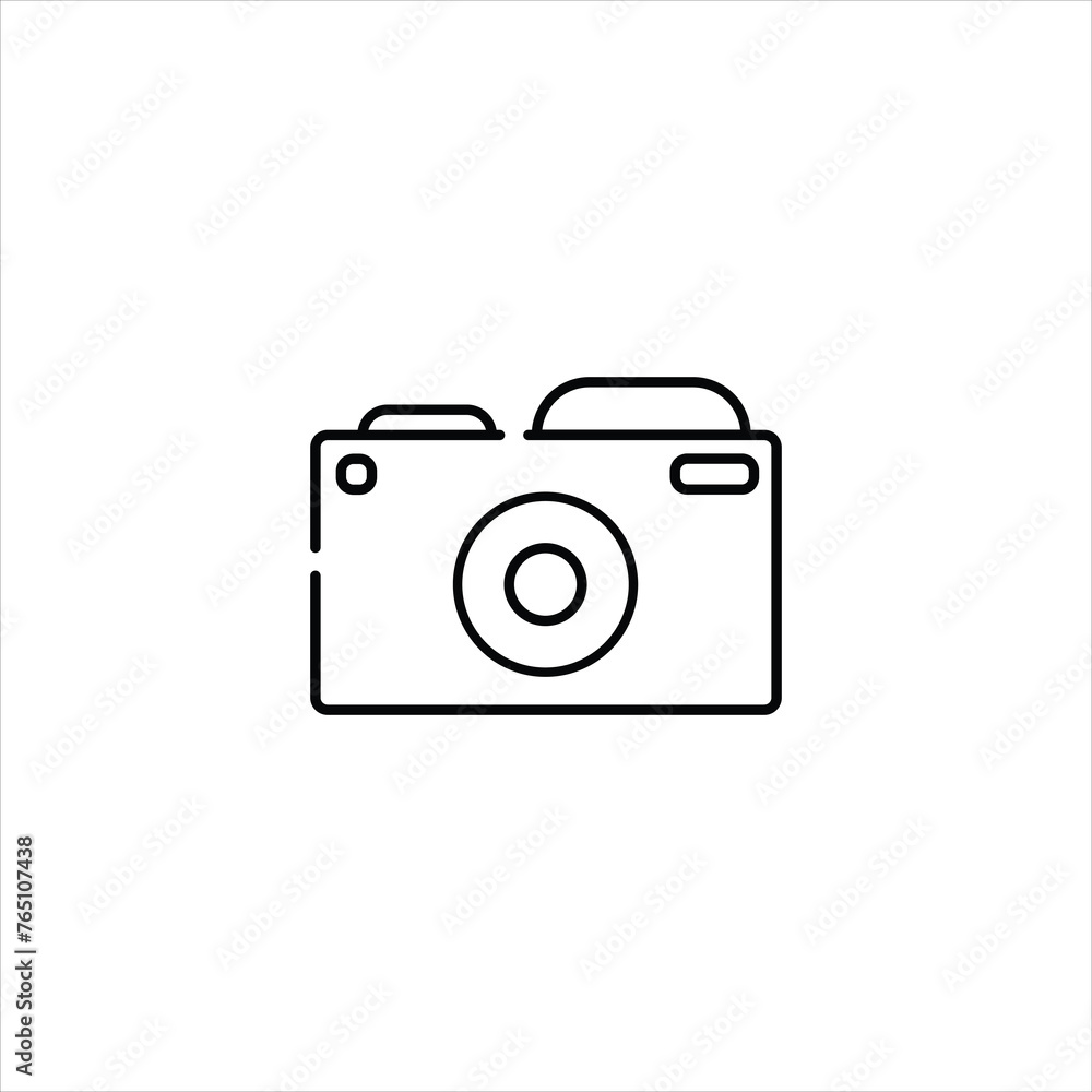 Camera Lineal Art Icon, Camera Outline Camera Lineal Art Icon, Camera Outline