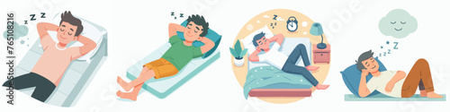 vector set of people sleeping soundly
