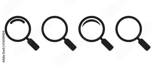 Search icon vector set. Magnifying Glass Icon Set. Zoom icon vector. loupe icon vector design.