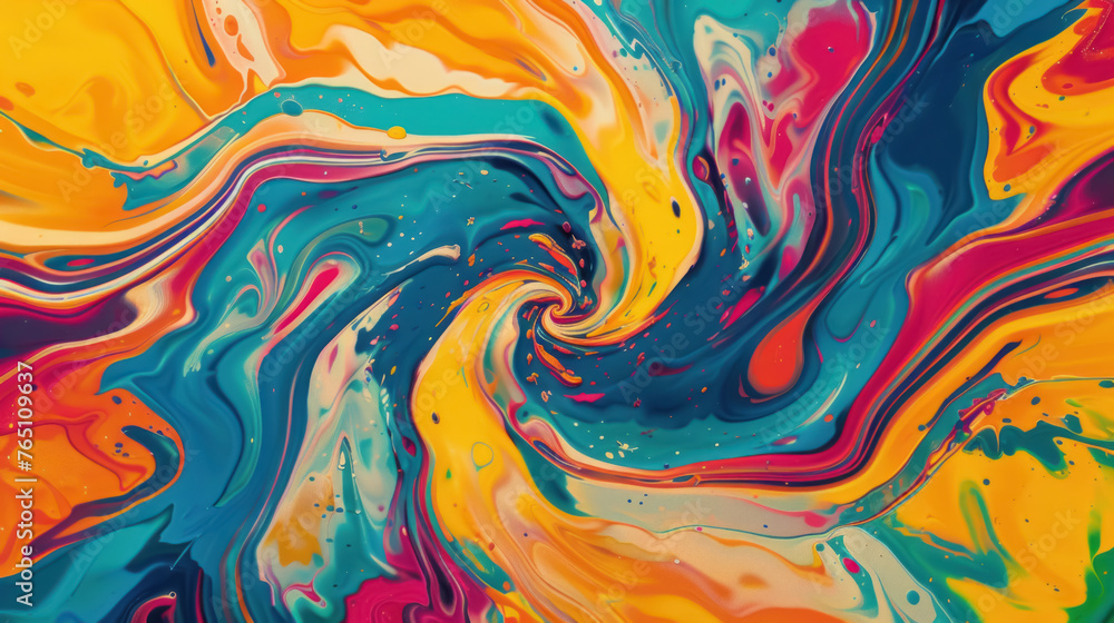 Psychedelic Swirl, A vivid explosion of psychedelic patterns, swirling with the wild abandon of colors in motion, a visual trip into the groovy side of art.