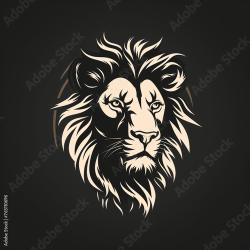 Lion Head Logo Template, Modern Illustration Design, Graphic Emblem, Vector Art Print 
