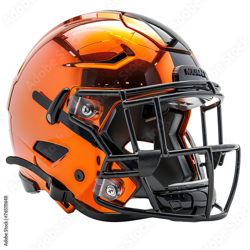 Orange Football Helmet With Black Face