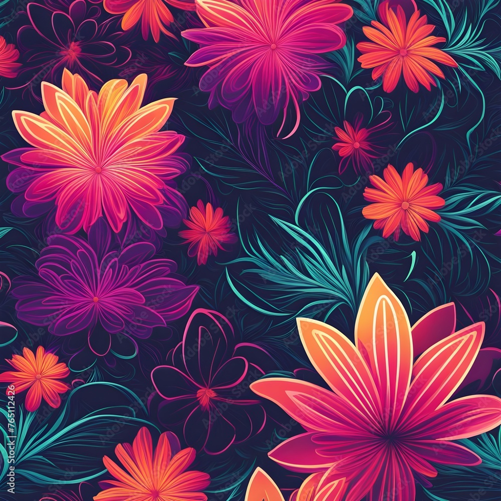 Floral Neon Glow
