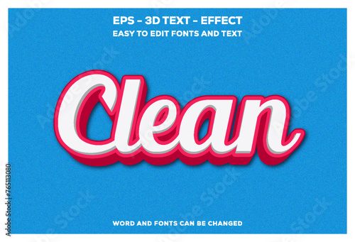 Clean 3D Text Effect.