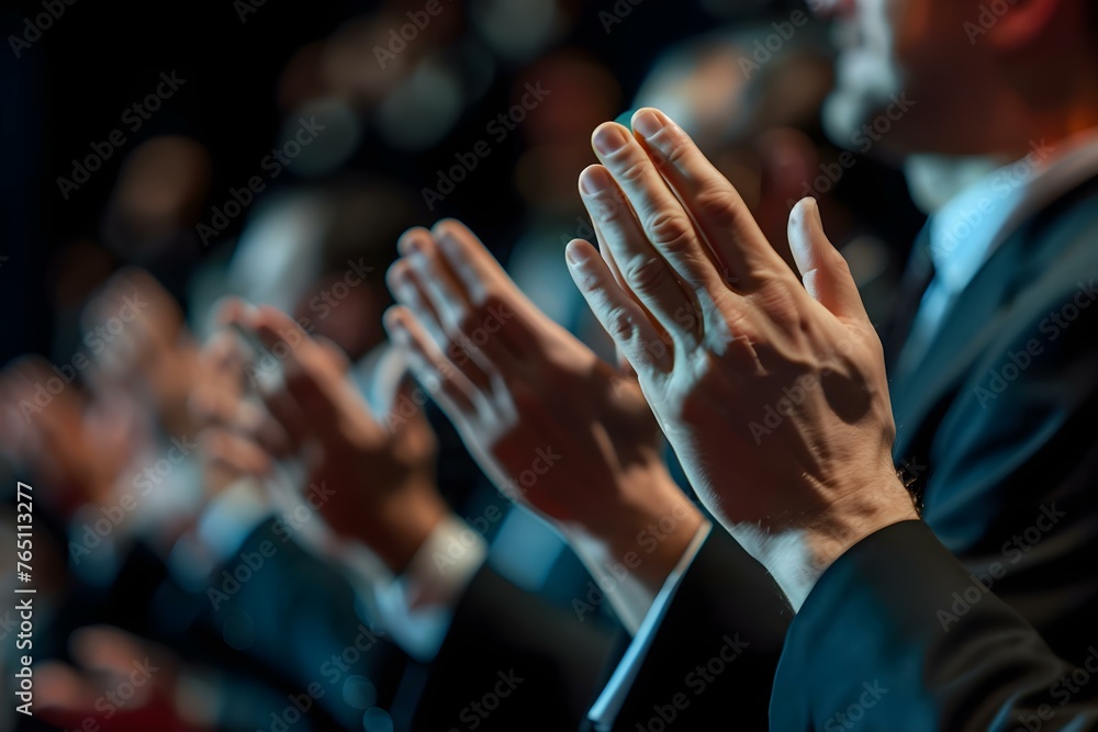 A group of people in formal attire enthusiastically applauding symbolizing success achievement teamwork or a business event. Concept Success Celebration, Business Achievement, Teamwork Applause A group of people in formal attire enthusiastically applauding symbolizing success achievement teamwork or a business event. Concept Success Celebration, Business Achievement, Teamwork Applause
