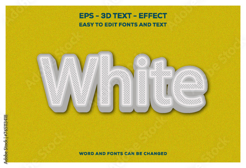 White 3D Text Effect.