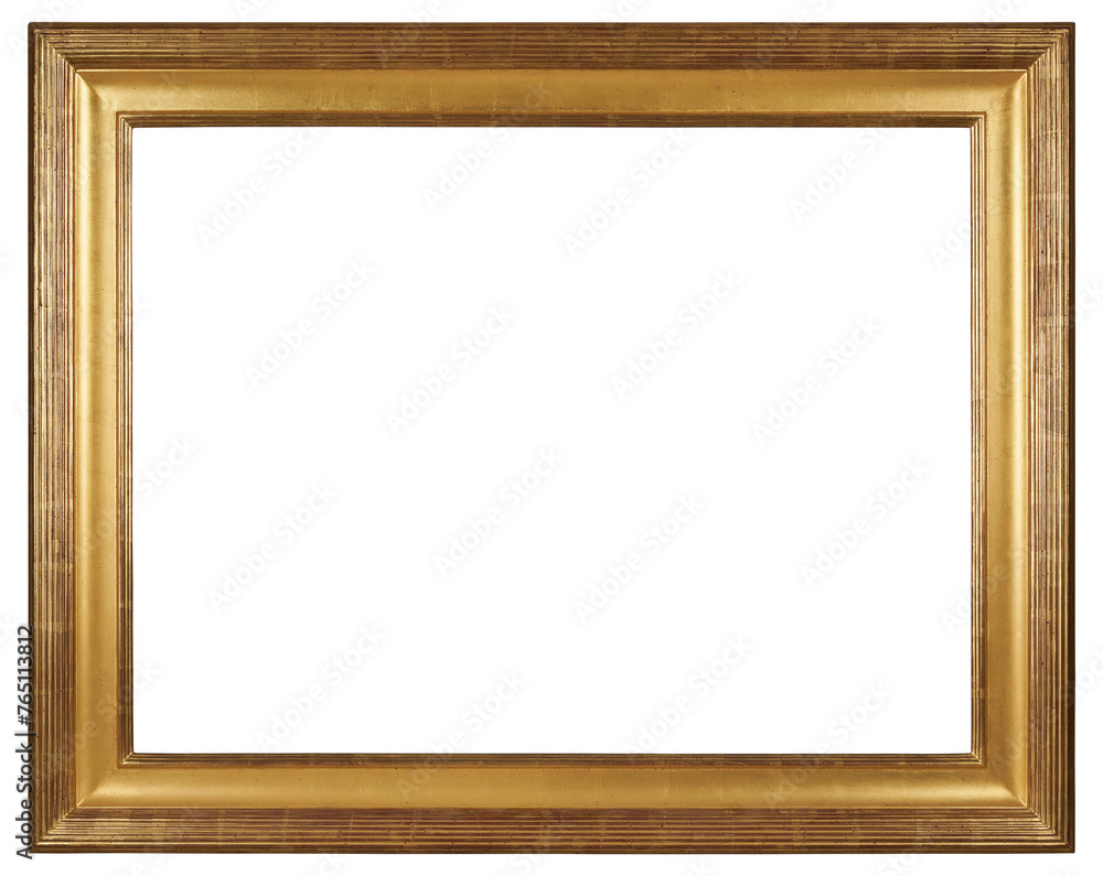Golden picture frame on a transparent background, in PNG format. Golden picture frame on a transparent background, in PNG format.