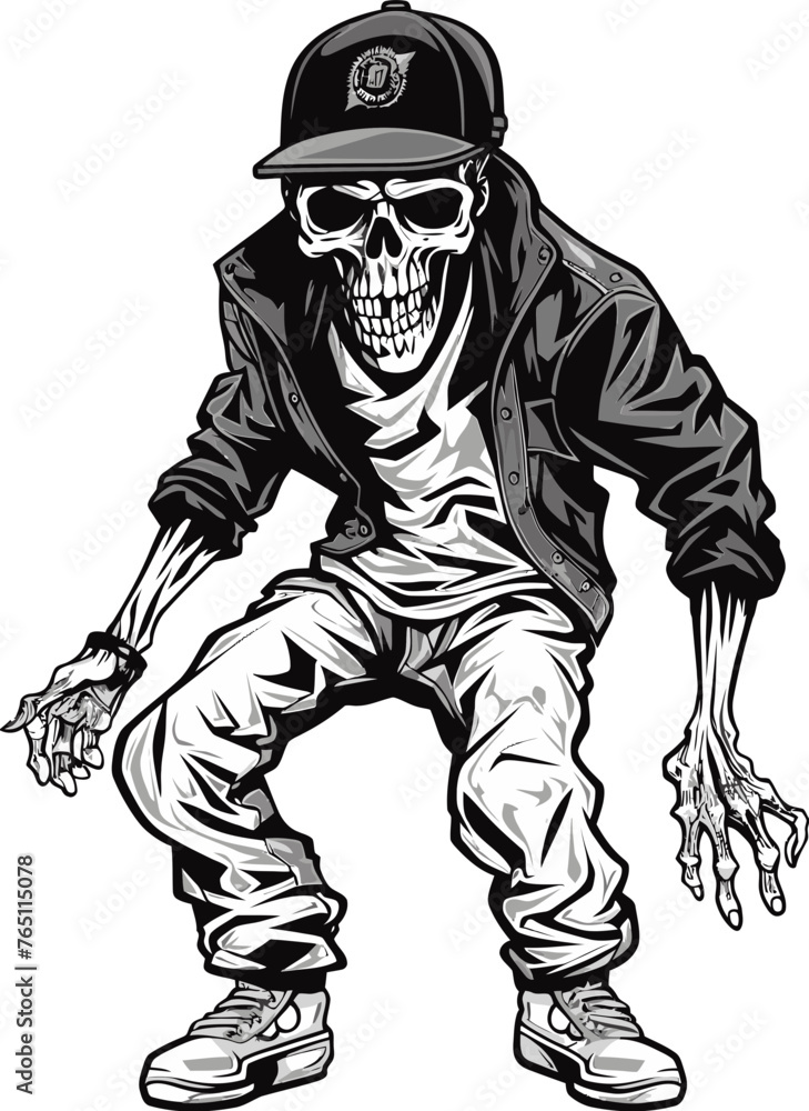 Hallowed Vector Rendering of a Zombie Wearing Cargo Pants Resurrected by Dark Forces