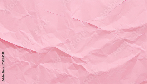 Recycled crumpled pink paper texture or wrinkled page background for design with copy space