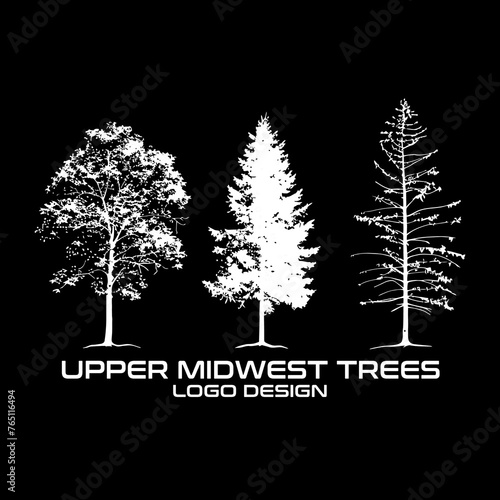 Upper Midwest Trees Vector Logo Design