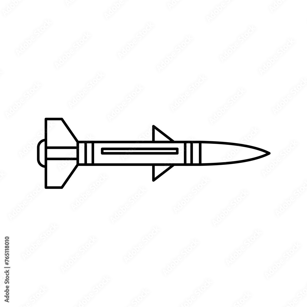 Rocket ship icon outline. Flat line icon. Rocket vector illustration Rocket ship icon outline. Flat line icon. Rocket vector illustration