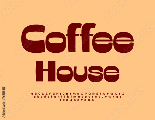 Vector stylish logo Coffee House. Modern Elegant Font. Trendy Artistic Alphabet Letters and Numbers set.