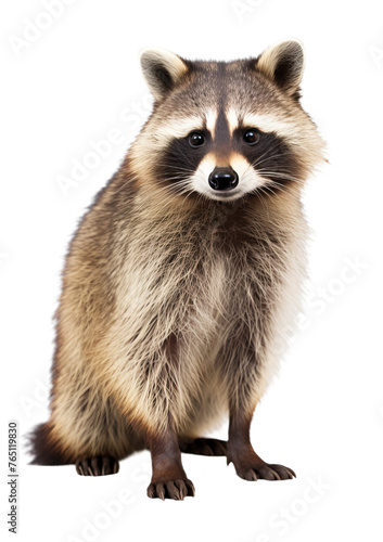 a Close up of raccoon (Procyon lotor) isolated on transparent background.