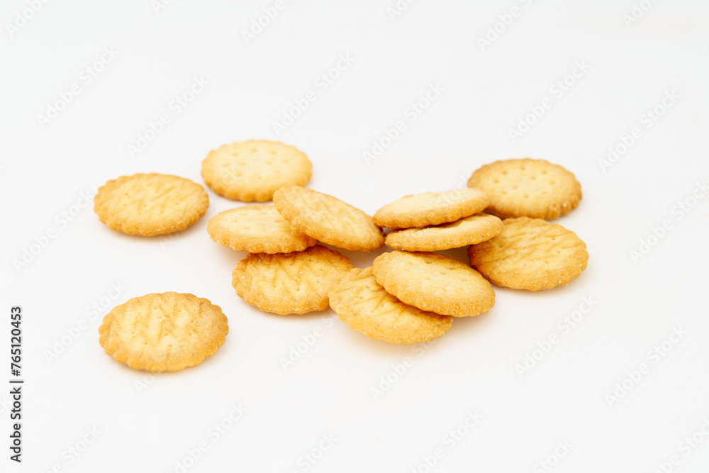 Cream cookies on white background
Cream cookies on white background