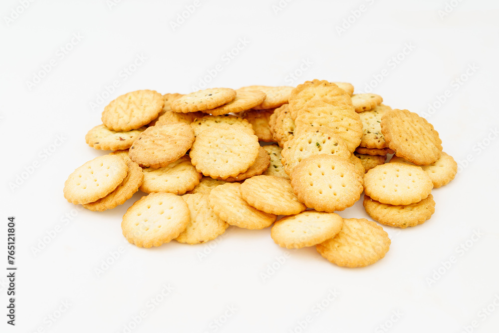 Cream cookies on white background
Cream cookies on white background