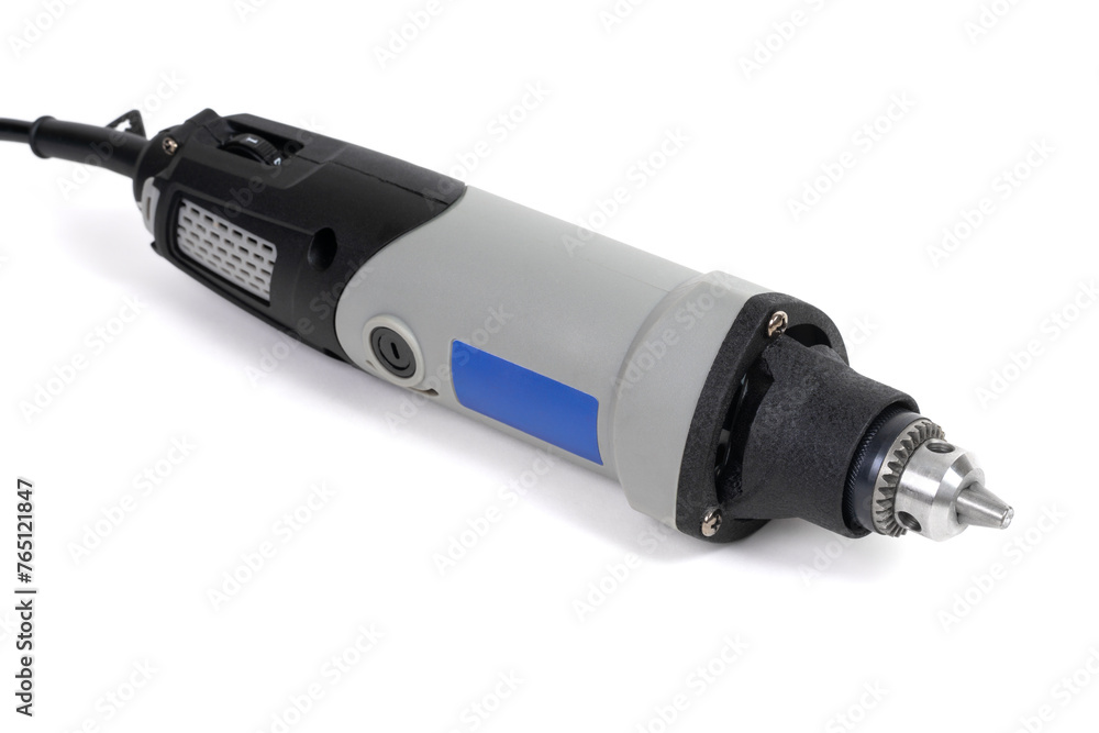Compact Rotary Tool Set on White Background Compact Rotary Tool Set on White Background