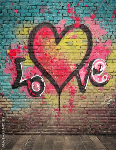 Love Graffiti on a Wall. Graffiti.
