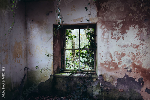 Window in an old abandoned building