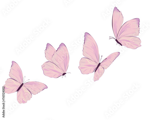 pink watercolor butterflies design 