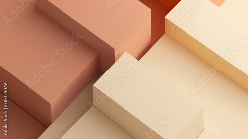 Pastel geometric blocks cast in soft light, creating a calm and orderly abstract scene.