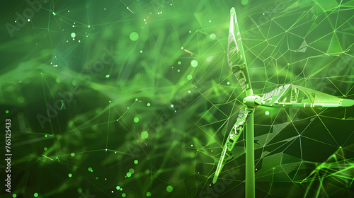 concept idea eco power energy. green wind turbine © Jan