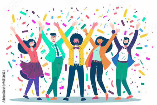 Celebrating business success with pride, savoring achievement with gratitude, relishing accomplishment with joy, basking in victory with humility