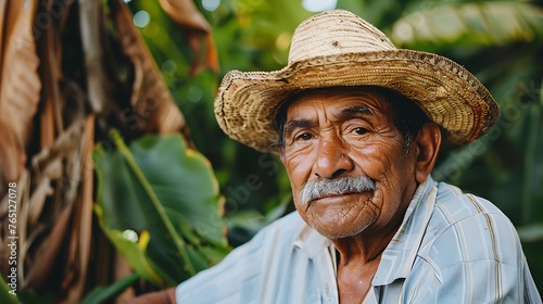 portrait of a cowboy in a hat.  Central American Latina Grandpa: A Portrait of Culture and Wisdom photo