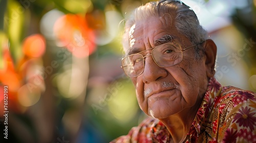 portrait of an person. Central American Latina Grandpa: A Portrait of Culture and Wisdom