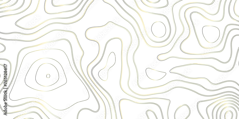 Abstract white background with golden gradient Topographic line map. 