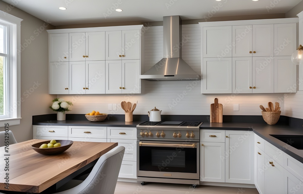 Fototapeta premium luxury home with kitchen cabinet