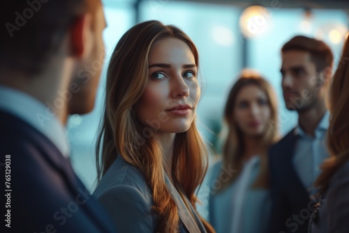 Wallpaper Mural Woman with long brown hair is looking at camera Torontodigital.ca