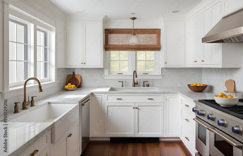 Fototapeta premium luxury home with kitchen cabinet