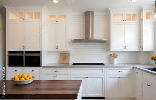 luxury home with kitchen cabinet