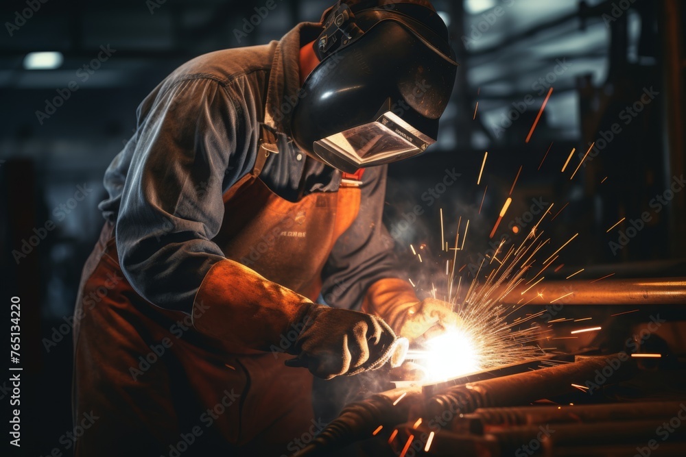 A photo from first person welding metal together in a workshop showing hands wielding a welding torch with precision
A photo from first person welding metal together in a workshop showing hands wielding a welding torch with precision