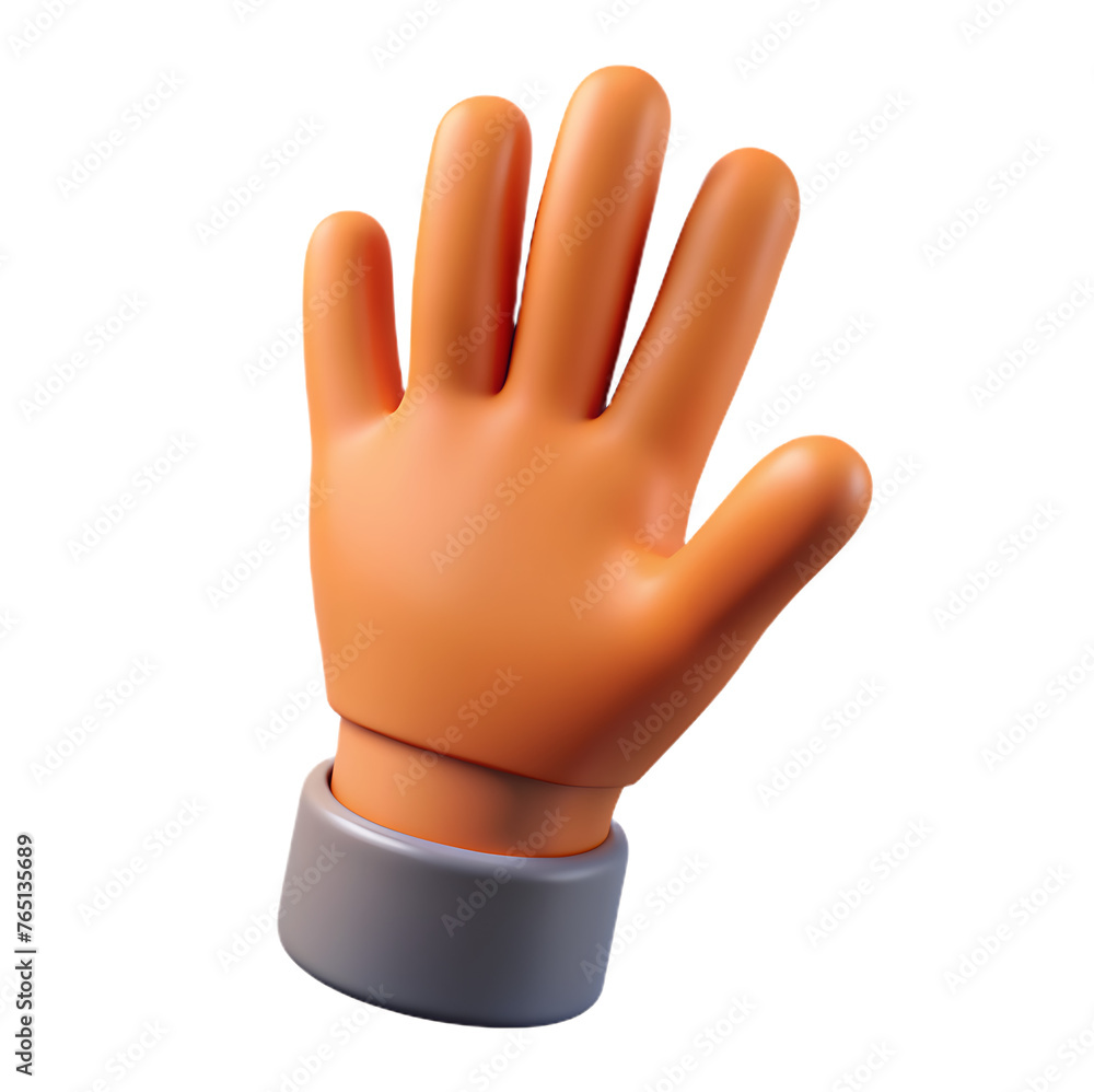 3d cartoon businessman hand four gesture 3d cartoon businessman hand four gesture