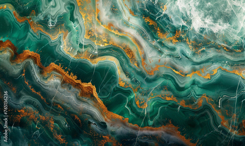 marble texture in jade green and gold