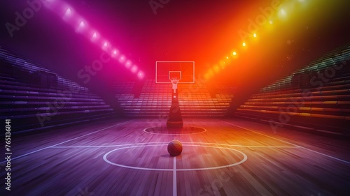 Wallpaper Mural  Empty basketball court, stadium, sports ground Torontodigital.ca