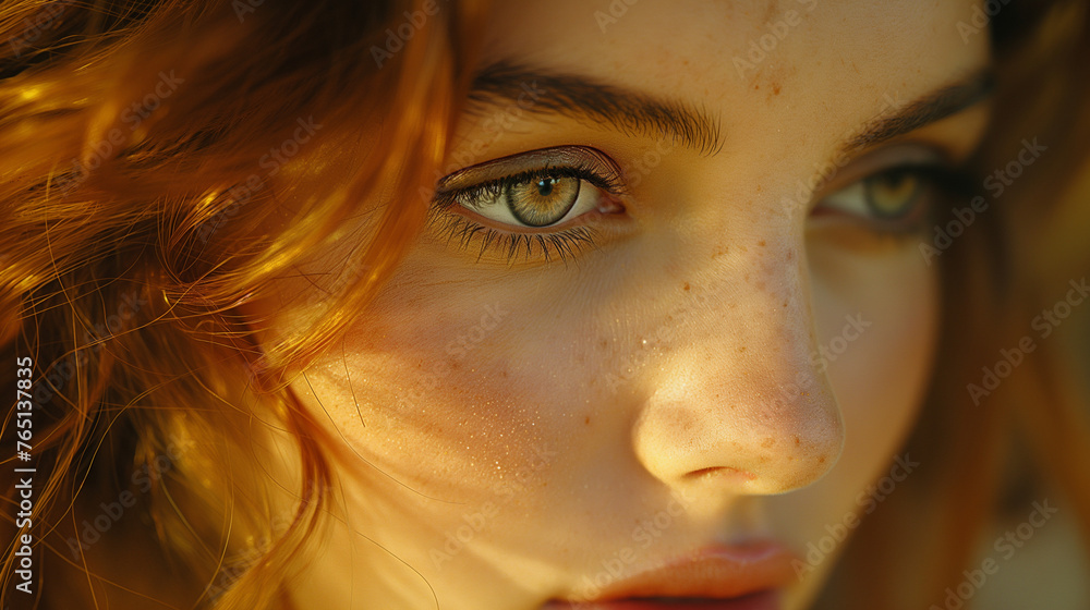 Serene Woman Portrait in Golden Hour Light Serene Woman Portrait in Golden Hour Light