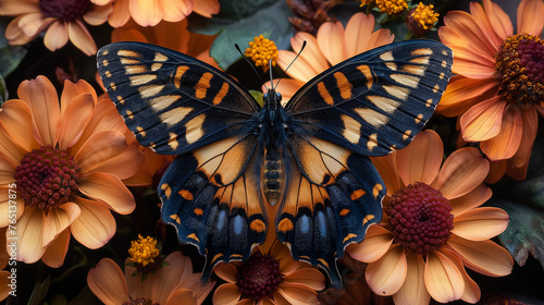 Vibrant Butterfly on Autumn Bloom