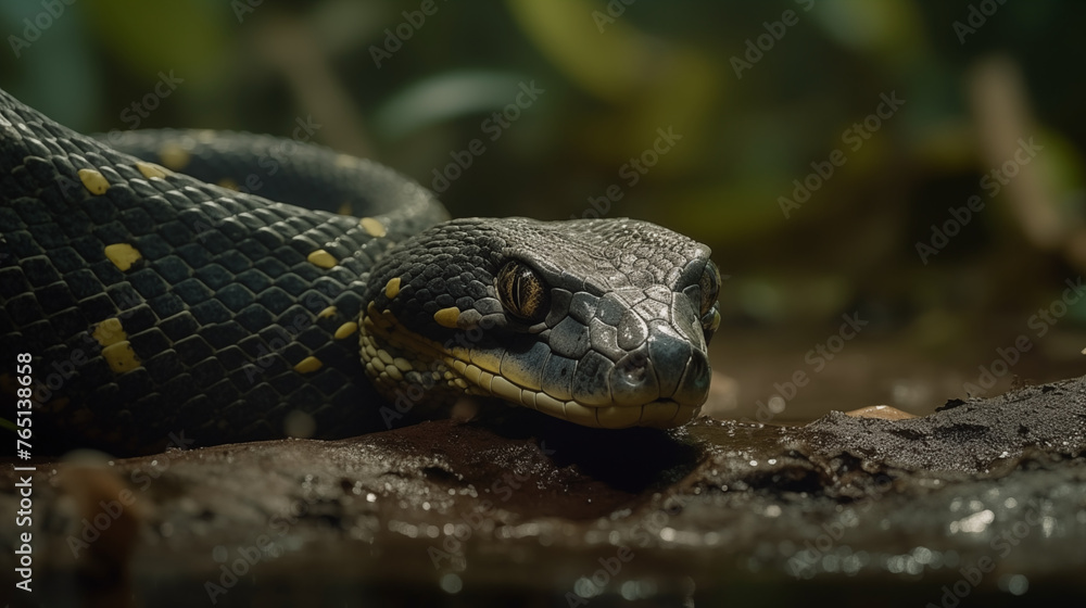 Anaconda stalking in the Amazon Rainforest. Anaconda stalking in the Amazon Rainforest.